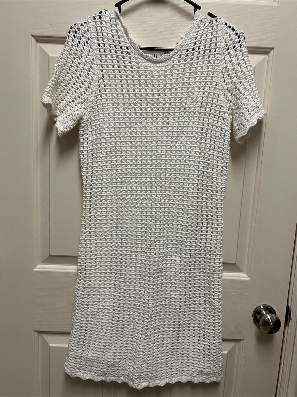 GAP White Crochet Midi Dress